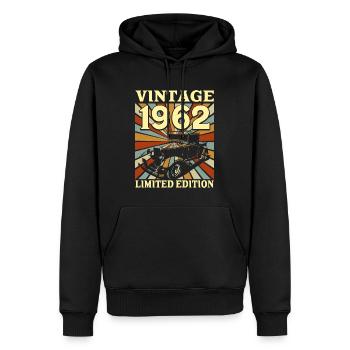 Vintage 60 Jahre 1962 60-jähriges Jubiläum - Männer Premium Bio Hoodie - Schwarz - Vorne - Nico (187cm)