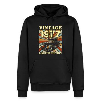 Vintage 45 Ans 1977 45e Anniversaire - Sweat à capuche Premium bio Homme - noir - Devant - Nico (187cm)