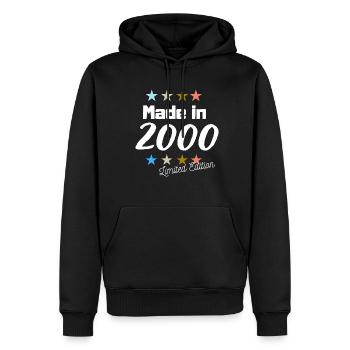 Fabriqué en 2000 Édition Limitée Vintage Anniversaire - Sweat à capuche Premium bio Homme - noir - Devant - Nico (187cm)