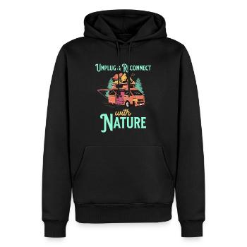 Verbinden Sie sich wieder mit der Natur Humor Camping und Van - Männer Premium Bio Hoodie - Schwarz - Vorne - Nico (187cm)