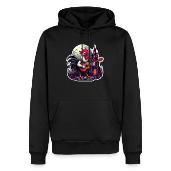 Rooster - Männer Premium Bio Hoodie - Schwarz - Vorne - Nico (187cm)