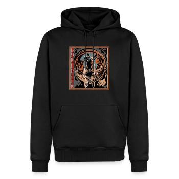 action malinois - Sweat à capuche Premium bio Homme - noir - Devant - Nico (187cm)