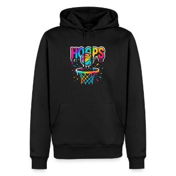 Hoops Basketball Sports Idée Cadeau BBall - Sweat à capuche Premium bio Homme - noir - Devant - Nico (187cm)