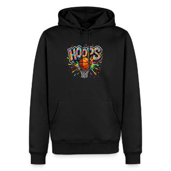 Hoops Basketball Sports Idée Cadeau BBall - Sweat à capuche Premium bio Homme - noir - Devant - Nico (187cm)