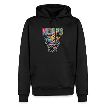 Hoops Basketball Sports Idée Cadeau BBall - Sweat à capuche Premium bio Homme - noir - Devant - Nico (187cm)