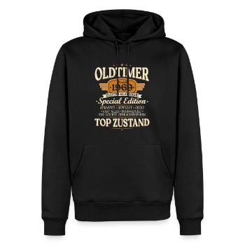 Oldtimer 1969 Jahrgang geboren Geburtstag Geschenk - Männer Premium Bio Hoodie - Schwarz - Vorne - Nico (187cm)