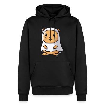 Castor Halloween Bande dessinée Fantôme - Sweat à capuche Premium bio Homme - noir - Devant - Nico (187cm)