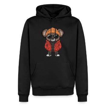 Koala Cool Comic - Männer Premium Bio Hoodie - Schwarz - Vorne - Nico (187cm)