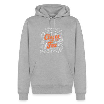 Intelligent comme un renard - Sweat à capuche Premium bio Homme - gris chiné - Devant - Thijin (182cm)