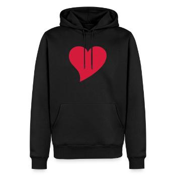 Heart - Sweat à capuche Premium bio Homme - noir - Devant - Nico (187cm)