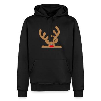 elch - Männer Premium Bio Hoodie - Schwarz - Vorne - Nico (187cm)