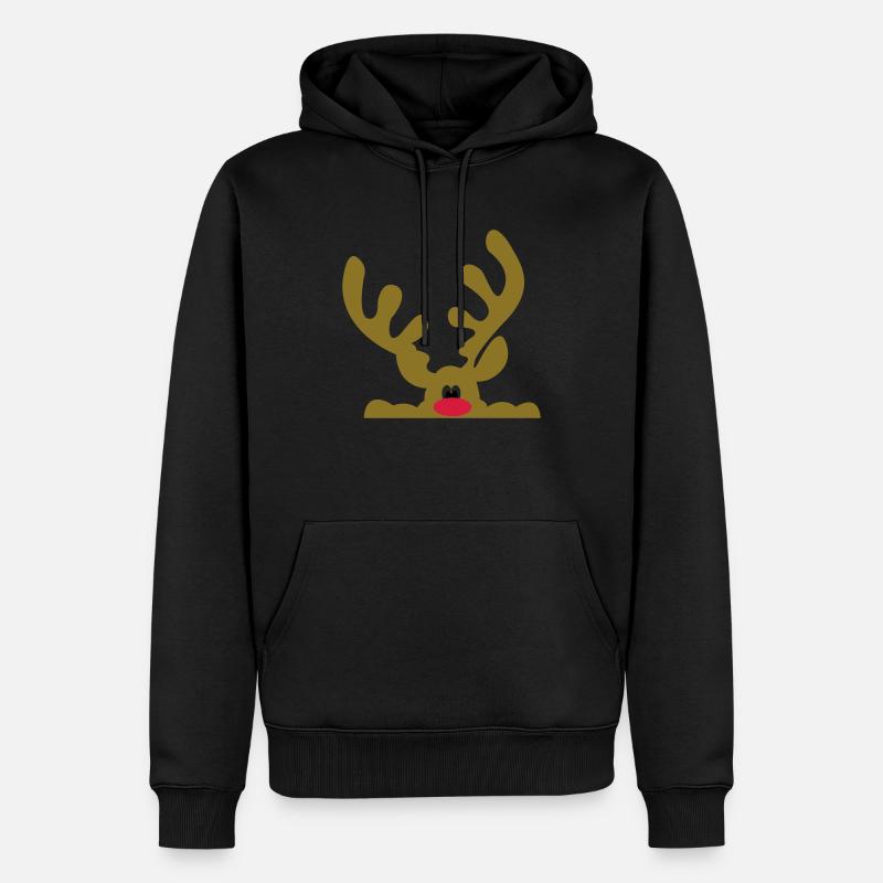 elch - Männer Premium Bio Hoodie - Schwarz