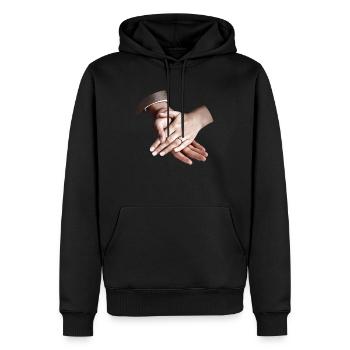 hände verheiratet Hochzeit ja - Männer Premium Bio Hoodie - Schwarz - Vorne - Nico (187cm)