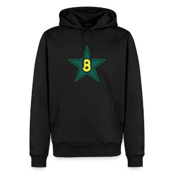 Nummer acht Nummer acht Sterne-Sterne- - Männer Premium Bio Hoodie - Schwarz - Vorne - Nico (187cm)