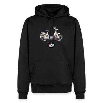 Vintage - Ciao 3D - Männer Premium Bio Hoodie - Schwarz - Vorne - Nico (187cm)