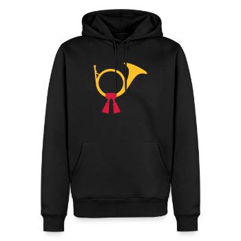 Post horn bugle - Men’s Premium Organic Hoodie - black - Front - Nico (187cm)