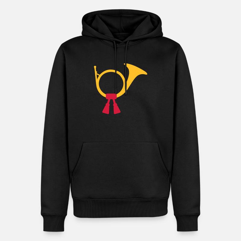 Horn - Männer Premium Bio Hoodie - Schwarz