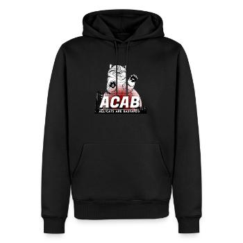 Tous les chats sont des bâtards - ACAB - Sweat à capuche Premium bio Homme - noir - Devant - Nico (187cm)