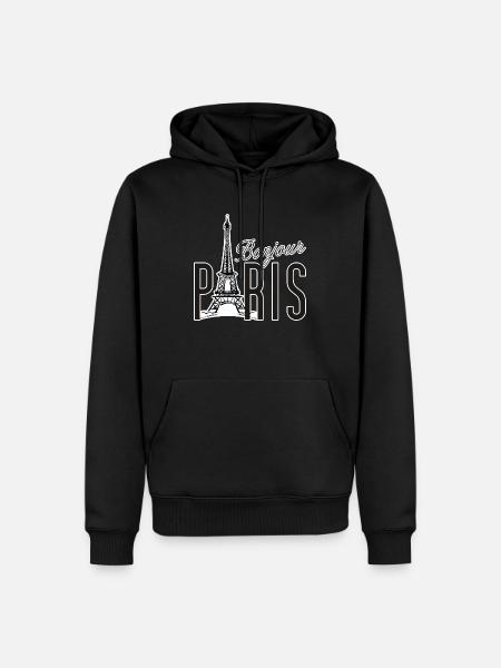Bonjour Paris - Männer Premium Bio Hoodie - Schwarz