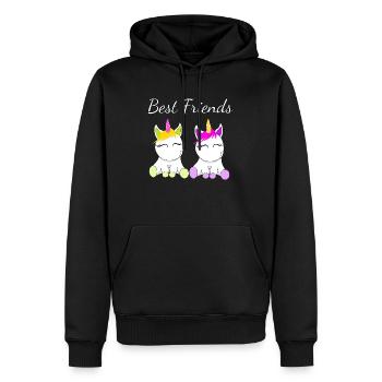 Meilleurs amis Licornes - Sweat à capuche Premium bio Homme - noir - Devant - Nico (187cm)