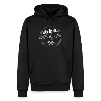 Wood and Ice - Männer Premium Bio Hoodie - Schwarz - Vorne - Nico (187cm)