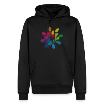 Peace Weltfrieden Flower Power Geschenk 70er Love - Männer Premium Bio Hoodie - Schwarz - Vorne - Nico (187cm)