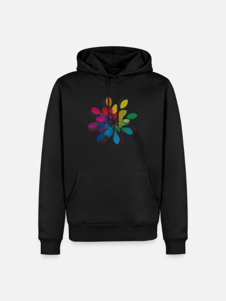 Peace Weltfrieden Flower Power Geschenk 70er Love - Männer Premium Bio Hoodie - Schwarz