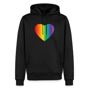 cœur - Sweat à capuche Premium bio Homme - noir - Devant - Nico (187cm)