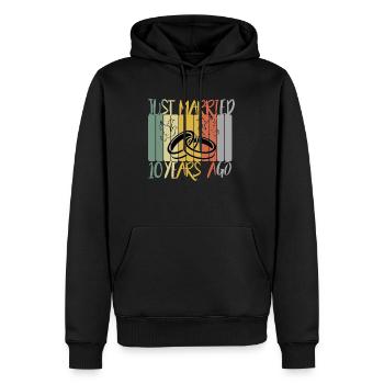 10 Jahre Verheiratet - Männer Premium Bio Hoodie - Schwarz - Vorne - Nico (187cm)