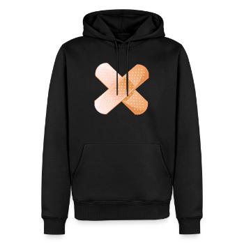 pansement pensement croise - Sweat à capuche Premium bio Homme - noir - Devant - Nico (187cm)
