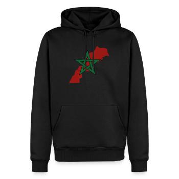 maroc - Sweat à capuche Premium bio Homme - noir - Devant - Nico (187cm)