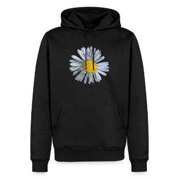 Blume Blüte Gänseblümchen Blumen Design 01 - Männer Premium Bio Hoodie - Schwarz - Vorne - Nico (187cm)