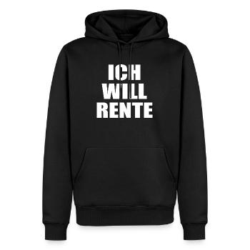 Ich Will Rente - Männer Premium Bio Hoodie - Schwarz - Vorne - Nico (187cm)