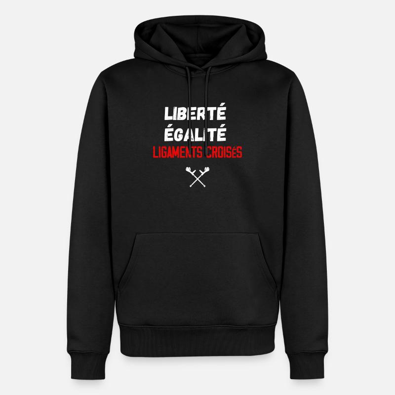 Liberté Egalité Ligaments Croisés - Sweat à capuche Premium bio Homme - noir