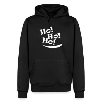 Ein typisches HoHoHo eines frohen Weihnachtsfestes - Männer Premium Bio Hoodie - Schwarz - Vorne - Nico (187cm)