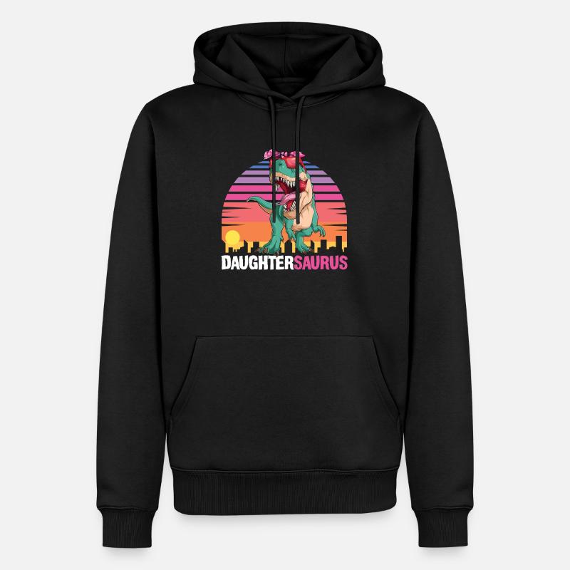 Tochtersaurus - Männer Premium Bio Hoodie - Schwarz