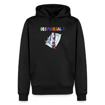 desmiregal Einhorn Shirt Damen und Herren - Männer Premium Bio Hoodie - Schwarz - Vorne - Nico (187cm)