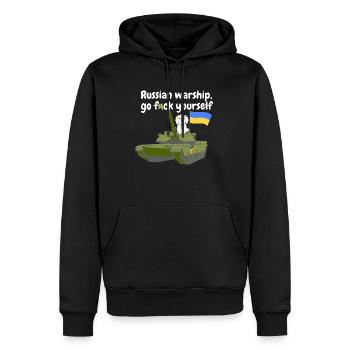Stand With Ukraine, Help Ukraine - Männer Premium Bio Hoodie - Schwarz - Vorne - Nico (187cm)