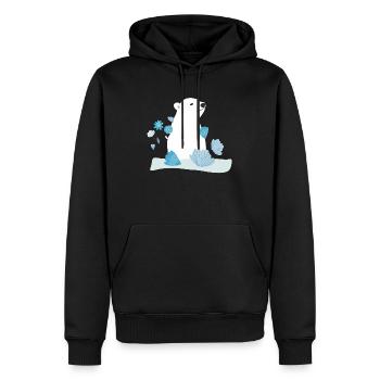 Ourson polaire - Sweat à capuche Premium bio Homme - noir - Devant - Nico (187cm)