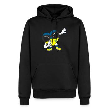 Ukraine Tamponnant Coeur Drapeau Ukraine Paix - Sweat à capuche Premium bio Homme - noir - Devant - Nico (187cm)