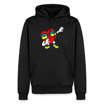 Ukraine Dabbing Heart - Männer Premium Bio Hoodie - Schwarz - Vorne - Nico (187cm)