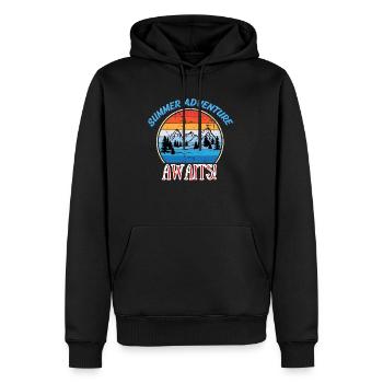 Summer adventure awaits camper T-Shirt - Men’s Premium Organic Hoodie - black - Front - Nico (187cm)