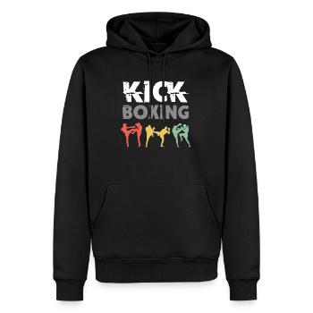 Kickboxing Fighting Kickboxer Fighter Sports - Men’s Premium Organic Hoodie - black - Front - Nico (187cm)