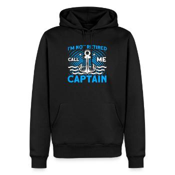 Capitaines de bateau à la retraite - Sweat à capuche Premium bio Homme - noir - Devant - Nico (187cm)