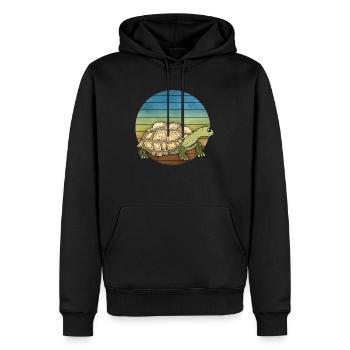 Tortue - Sweat à capuche Premium bio Homme - noir - Devant - Nico (187cm)