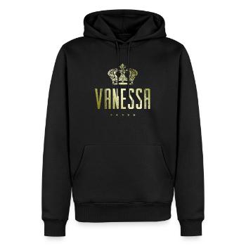 Vanessa - Männer Premium Bio Hoodie - Schwarz - Vorne - Nico (187cm)
