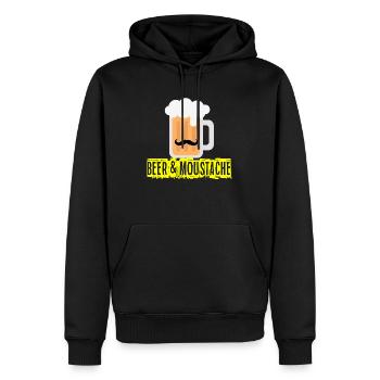 beer - Sweat à capuche Premium bio Homme - noir - Devant - Nico (187cm)
