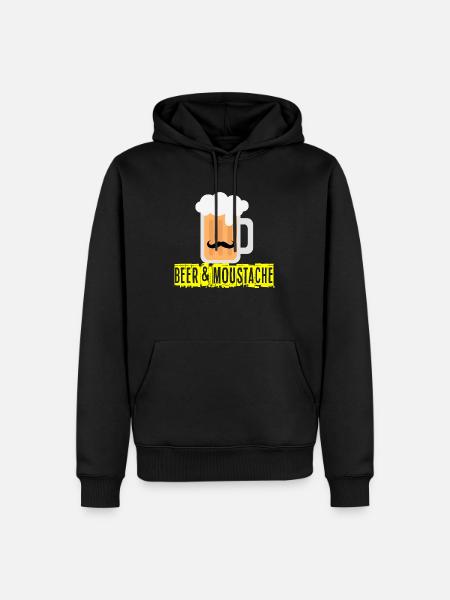 beer - Sweat à capuche Premium bio Homme - noir