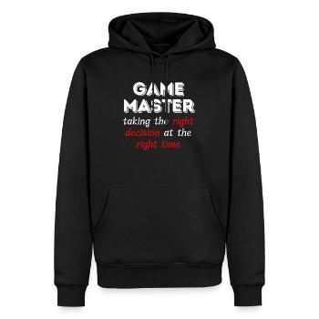 Game Master Taking the right decision .. - Sweat à capuche Premium bio Homme - noir - Devant - Nico (187cm)