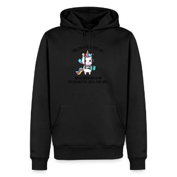 Fass meinen Kaffee an & ich klatsch dich so hart! - Männer Premium Bio Hoodie - Schwarz - Vorne - Nico (187cm)
